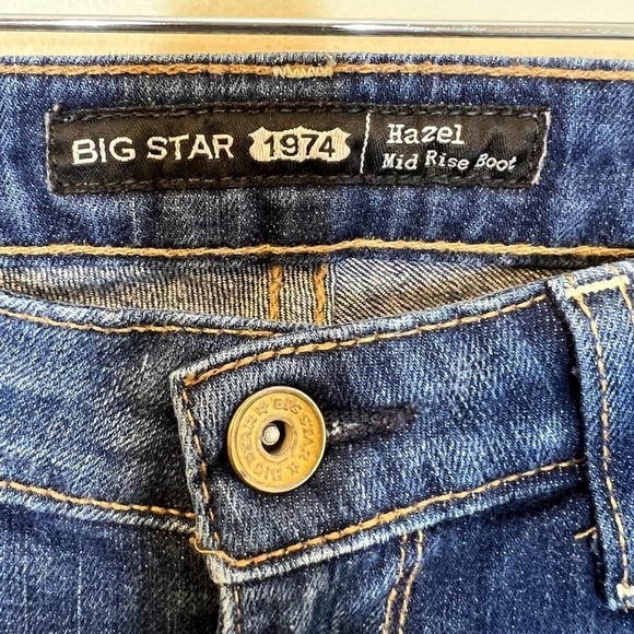 🌹Big Star 1974 Hazel Mid Rise Boot Jeans Dark Wash Blue Women’s 27L Casual - Picture 3 of 11